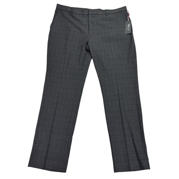 Tommy Hilfiger Mens TH Flex Tate Modern Fit Plaid Dress Pants Gray Blue 40x32 - Picture 1 of 4
